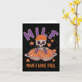Skeleton Man I Liebe Fall Fun Skeleton Pumpkin Hal Karte (Gelbe Blume)