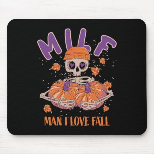 Skeleton Man I Liebe Fall Fun Skeleton Pumpkin Hal Mousepad (Vorne)