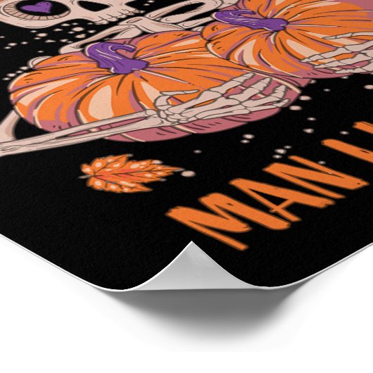 Skeleton Man I Liebe Fall Fun Skeleton Pumpkin Hal Poster (Ecke)