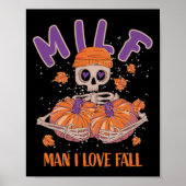 Skeleton Man I Liebe Fall Fun Skeleton Pumpkin Hal Poster (Vorne)