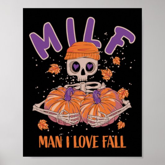 Skeleton Man I Liebe Fall Fun Skeleton Pumpkin Hal Poster (Vorne)
