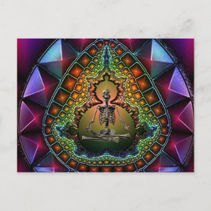 Skeleton Meditation Kaleidoskop Fraktal Postkarte