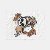 Skeleton Mentally Ill, aber Totally Chill Hallowee Fleecedecke (Vorderseite (Horizontal))