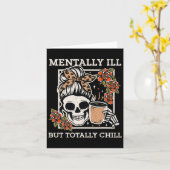 Skeleton Mentally Ill, aber Totally Chill Hallowee Karte (Gelbe Blume)
