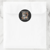 Skeleton Mentally Ill, aber Totally Chill Hallowee Runder Aufkleber (Tasche)