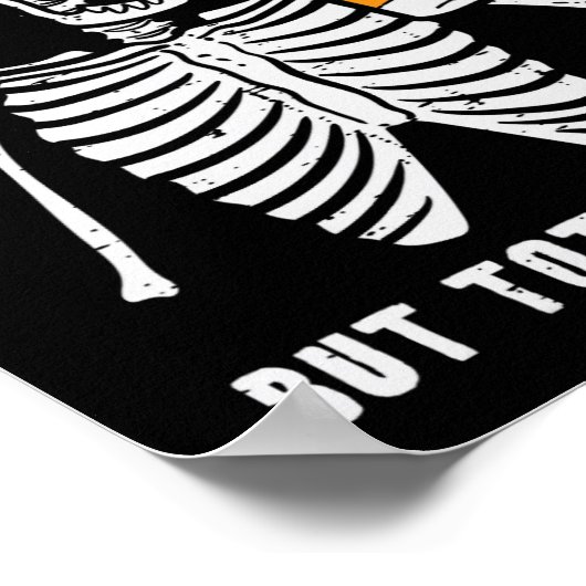 Skeleton Mentally Ill Totally Chill Fun Retro Hall Poster (Ecke)