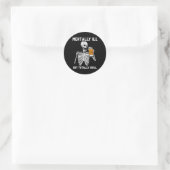 Skeleton Mentally Ill Totally Chill Fun Retro Hall Runder Aufkleber (Tasche)