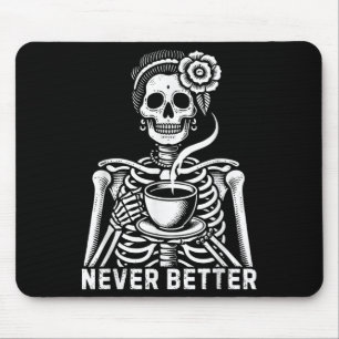 Skeleton Messy Bun Drink Kaffee für Frauen nie Mousepad