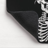 Skeleton Messy Bun Drinking Coffee Halloween Costu Mousepad (Ecke)