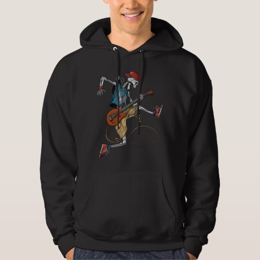 Skeleton Metal Gitarrist Hoodie (Vorderseite)