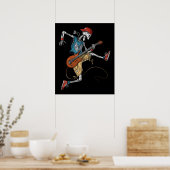 Skeleton Metal Gitarrist Poster (Küche)