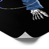 Skeleton Metal Music Gitarrist Poster (Ecke)