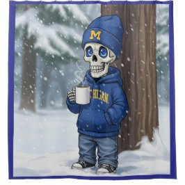 Skeleton Michigan Hoodie Edition Duschvorhang