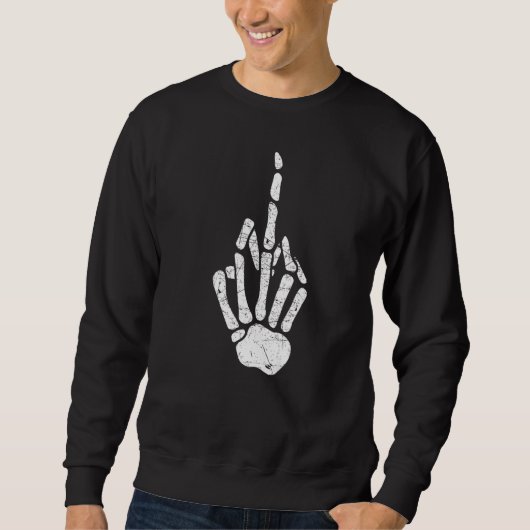 Skeleton Middle Finger Sweatshirt (Vorderseite)
