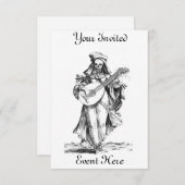 Skeleton Minstrel Einladung (Vorne/Hinten)