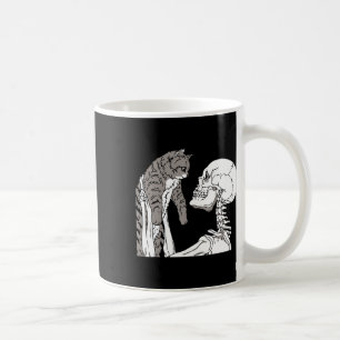 Skeleton mit einem katzenartigen Halloween-Kostüm Kaffeetasse