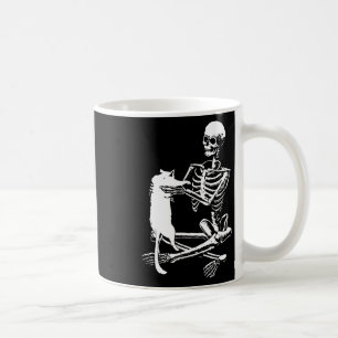 Skeleton mit einem katzenartigen Halloween-Kostüm Kaffeetasse
