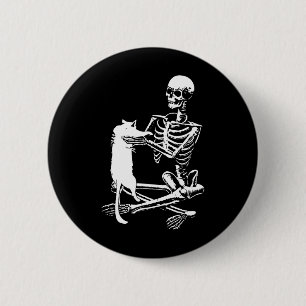 Skeleton mit einem katzenartigen Shirt, ein katzen Button