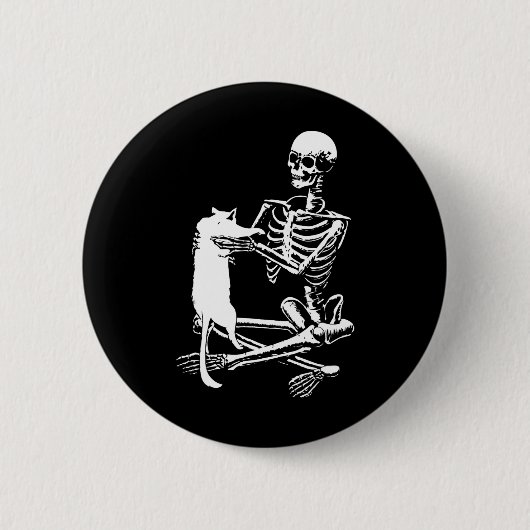 Skeleton mit einem katzenartigen Shirt, ein katzen Button (Vorderseite)