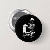 Skeleton mit einem katzenartigen Shirt, ein katzen Button (Vorne & Hinten)
