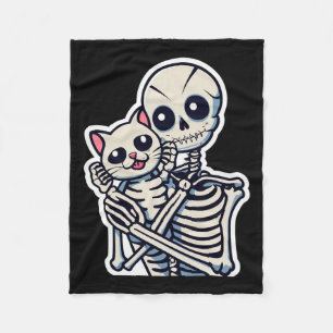 Skeleton mit einem katzenartigen Shirt, ein katzen Fleecedecke