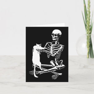 Skeleton mit einem katzenartigen Shirt, ein katzen Karte
