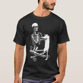 Skeleton mit einem katzenartigen Shirt, ein katzen T-Shirt