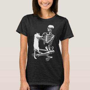 Skeleton mit einem katzenartigen Shirt, ein katzen T-Shirt