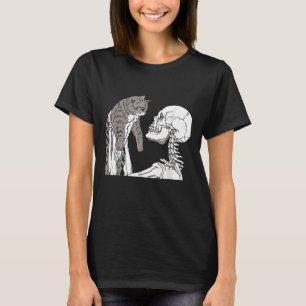 Skeleton mit einem katzenartigen Shirt, ein katzen T-Shirt
