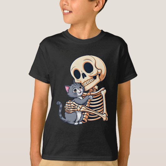 Skeleton mit Niedlichem Halloween-Kostüm Skul T-Shirt (Vorderseite)