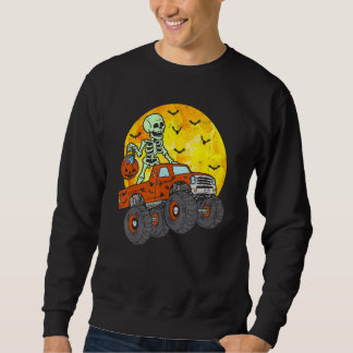 Skeleton Monster Truck Moon Candy Toddler Boys Hal Sweatshirt