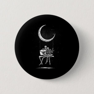 Skeleton Moon Band T-Shirts - Rock and Roll Konzer Button