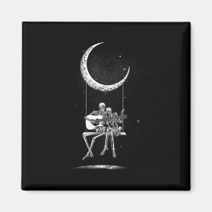 Skeleton Moon Band T-Shirts - Rock and Roll Konzer Magnet