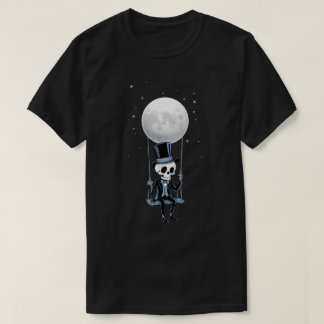 Skeleton Moon Swing Rock and Roll Band Graphic Gif T-Shirt