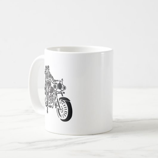 Skeleton Motorrad-Paare Kaffeetasse (Vorderseite Links)