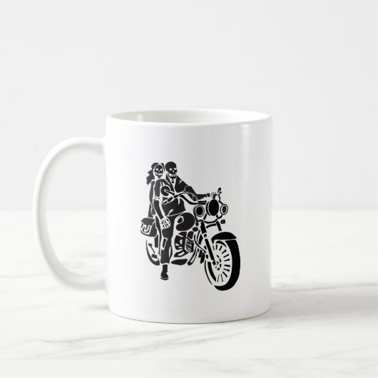 Skeleton Motorrad-Paare Kaffeetasse (Links)