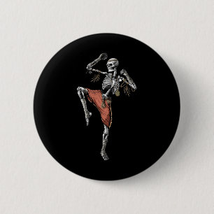 Skeleton Muay Thai Boxing Karate Kickboxing Martia Button
