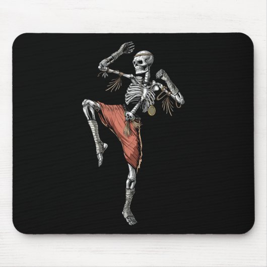 Skeleton Muay Thai Boxing Karate Kickboxing Martia Mousepad (Vorne)