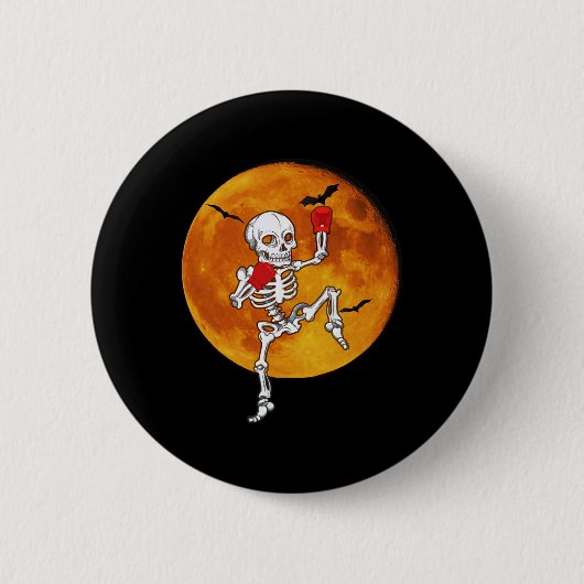Skeleton Muay Thai Halloween Kickboxen MMA Button (Vorderseite)