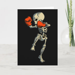 Skeleton Muay Thai Halloween Kickboxen Mma Kämpfer Karte