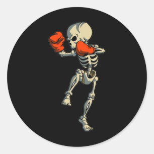 Skeleton Muay Thai Halloween Kickboxen Mma Kämpfer Runder Aufkleber