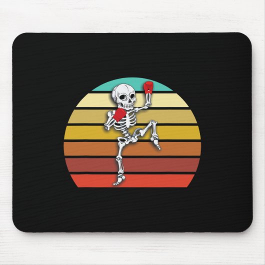 Skeleton Muay Thai Halloween Kickboxen Mma Mousepad (Vorne)