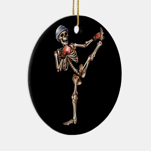 Skeleton Muay Thai Halloween Kickboxing MIXED MART Keramik Ornament (Rechts)