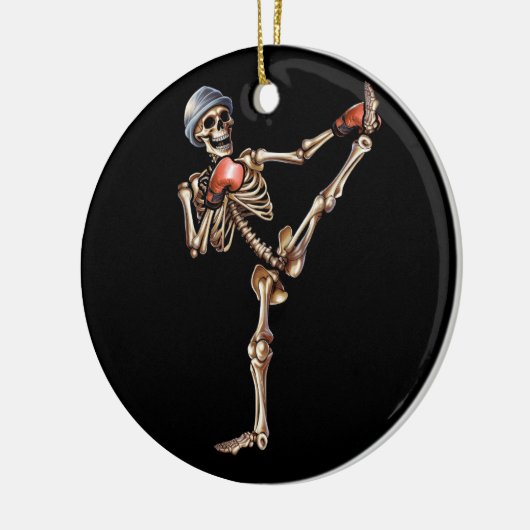 Skeleton Muay Thai Halloween Kickboxing MIXED MART Keramik Ornament (Links)