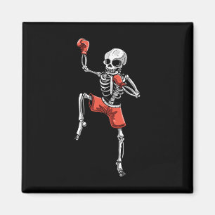 Skeleton Muay Thai Halloween Kickboxing Mixed Mart Magnet