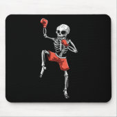 Skeleton Muay Thai Halloween Kickboxing Mixed Mart Mousepad (Vorne)