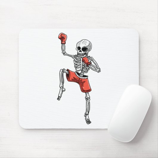 Skeleton Muay Thai Halloween Kickboxing Mixed Mart Mousepad (Mit Mouse)