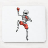 Skeleton Muay Thai Halloween Kickboxing Mixed Mart Mousepad (Vorne)