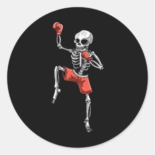 Skeleton Muay Thai Halloween Kickboxing Mixed Mart Runder Aufkleber