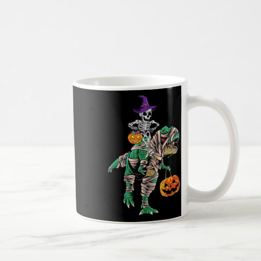 Skeleton Mummy Dinosaur T Rex Halloween für Jungen Kaffeetasse (Rechts)